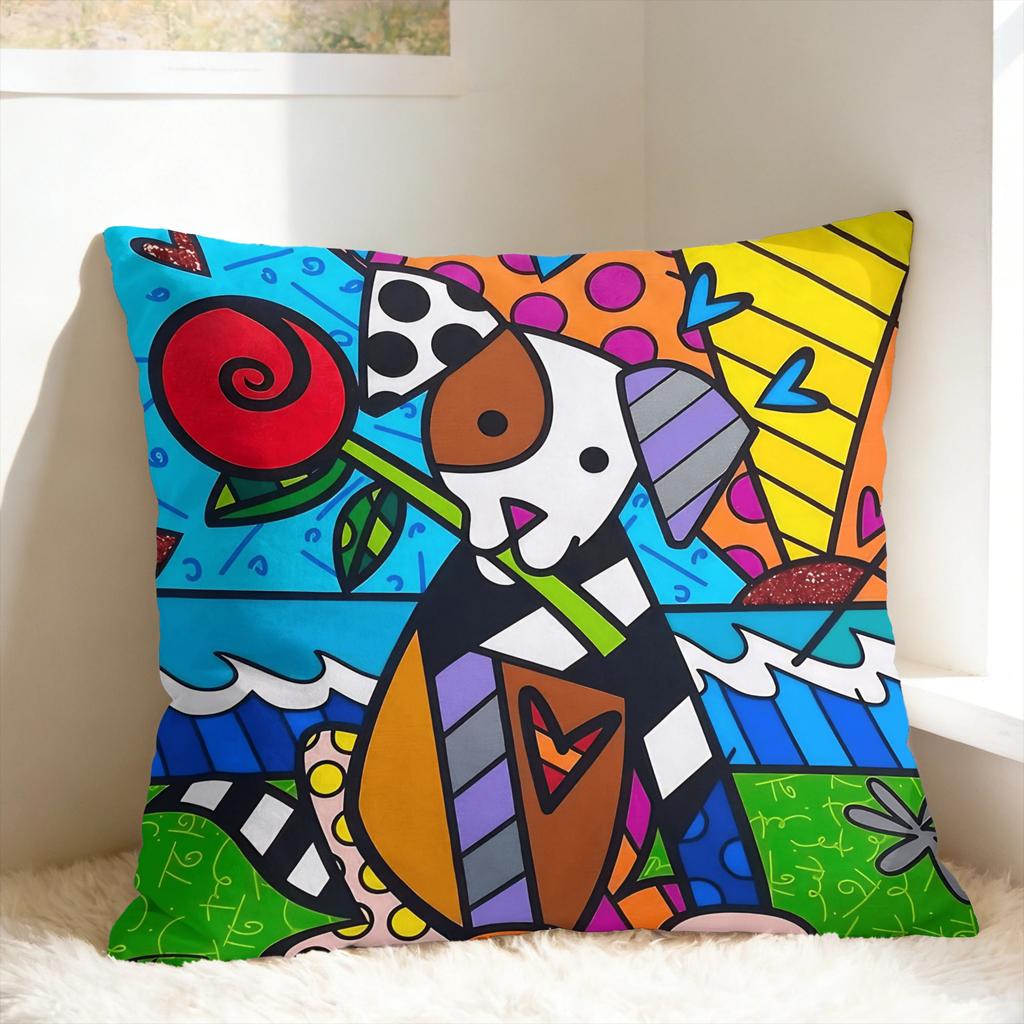 B-BrittoES Happy Art Pillow Case Custom Pillow Cover For Wedding Party Home Decor Novelty Pillowcases