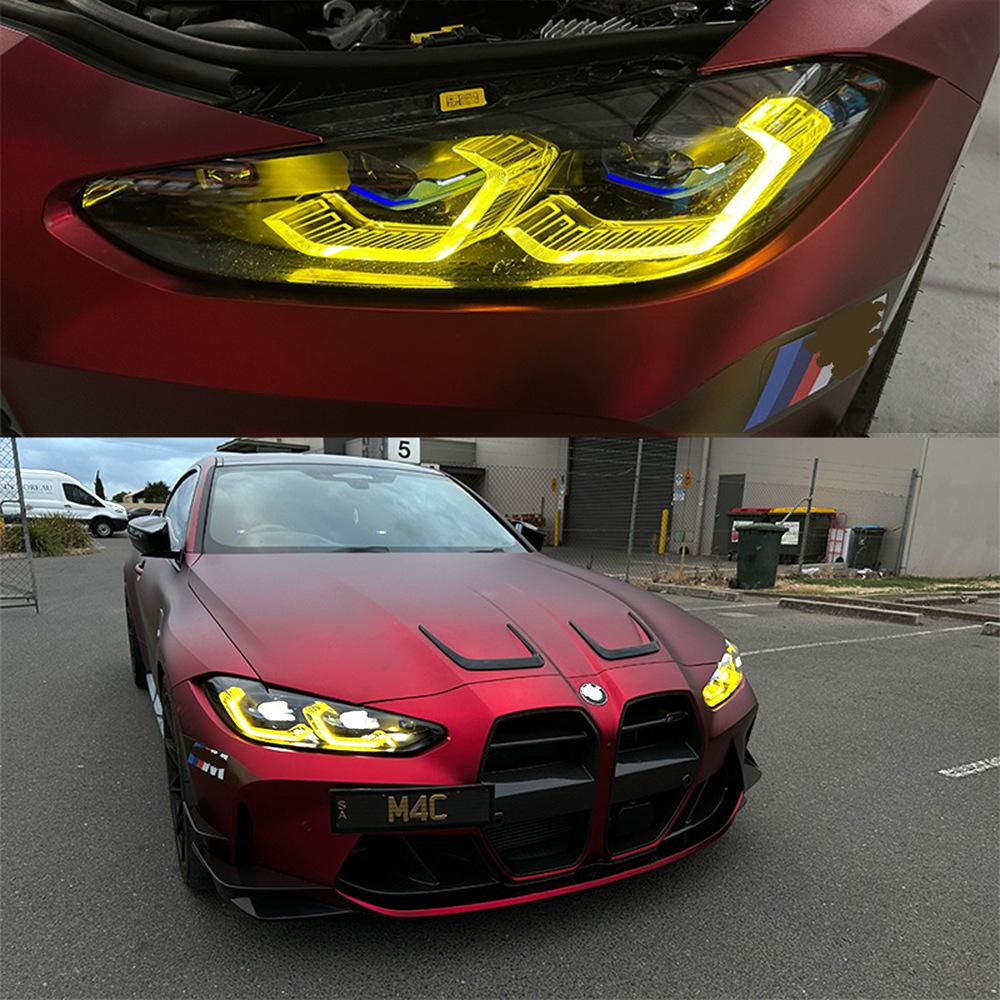 Yellow Angel Eyes DRL LED Boards For 2022 2023 BMW M3 G80 M4 G82 G83 G22 G23 G26 Daylight Laser Headlight OE# 9851048 9851047