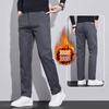 Fleece light business men's casual pants autumn and winter new trendy brand slim-fit straight youth casual pants men
