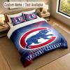 Bedding Set 1 Duvet Cover 2 Pillowcases Chicago Cubs Print Soft Bed Linen Bedroom Decor