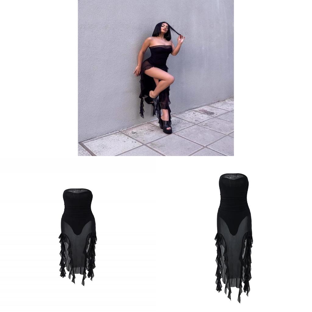 Sexy Sleeveless Bodycon Dress With Sheer Korean Mesh For Summer Casual Nightlife