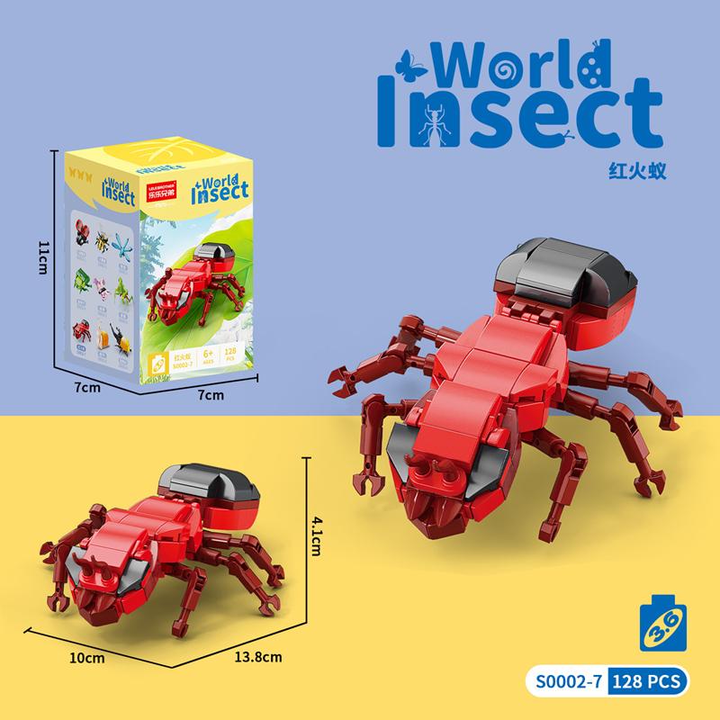 Non-Toxic Educational Insect Building Block Set - Bee & Butterfly Small Particle Models Early Learning Toy Gift For Kids