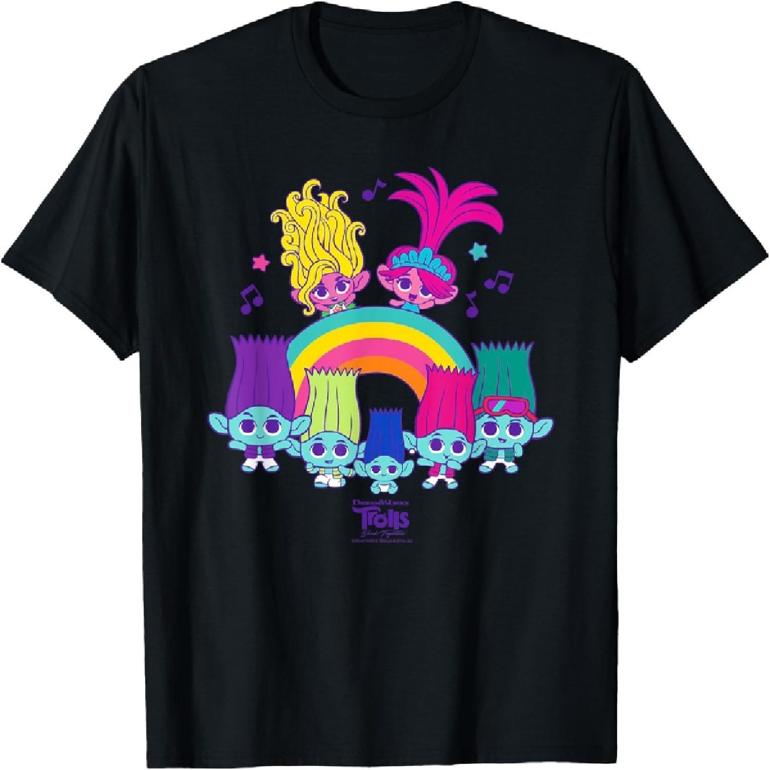 Футболка DreamWorks Тролли: Группировка БразерЗон Поппи Вива Радуга S
