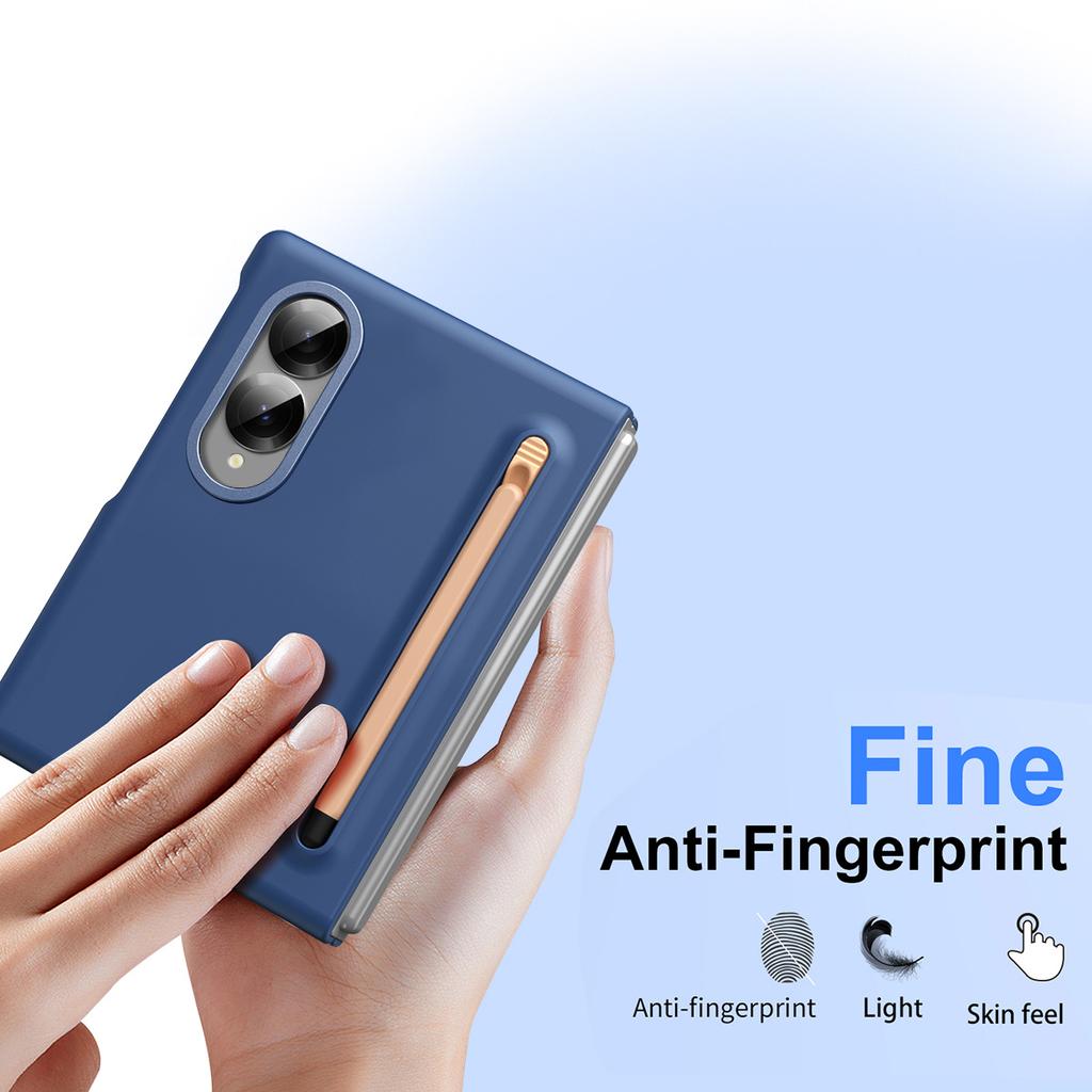 Für Samsung Galaxy Z Fold8 Hülle luxuriöses Hautgefühl faltintegrierter Stifthalter mit gehärteter Folie Abdeckung für ZFold 8 WIDE Funda