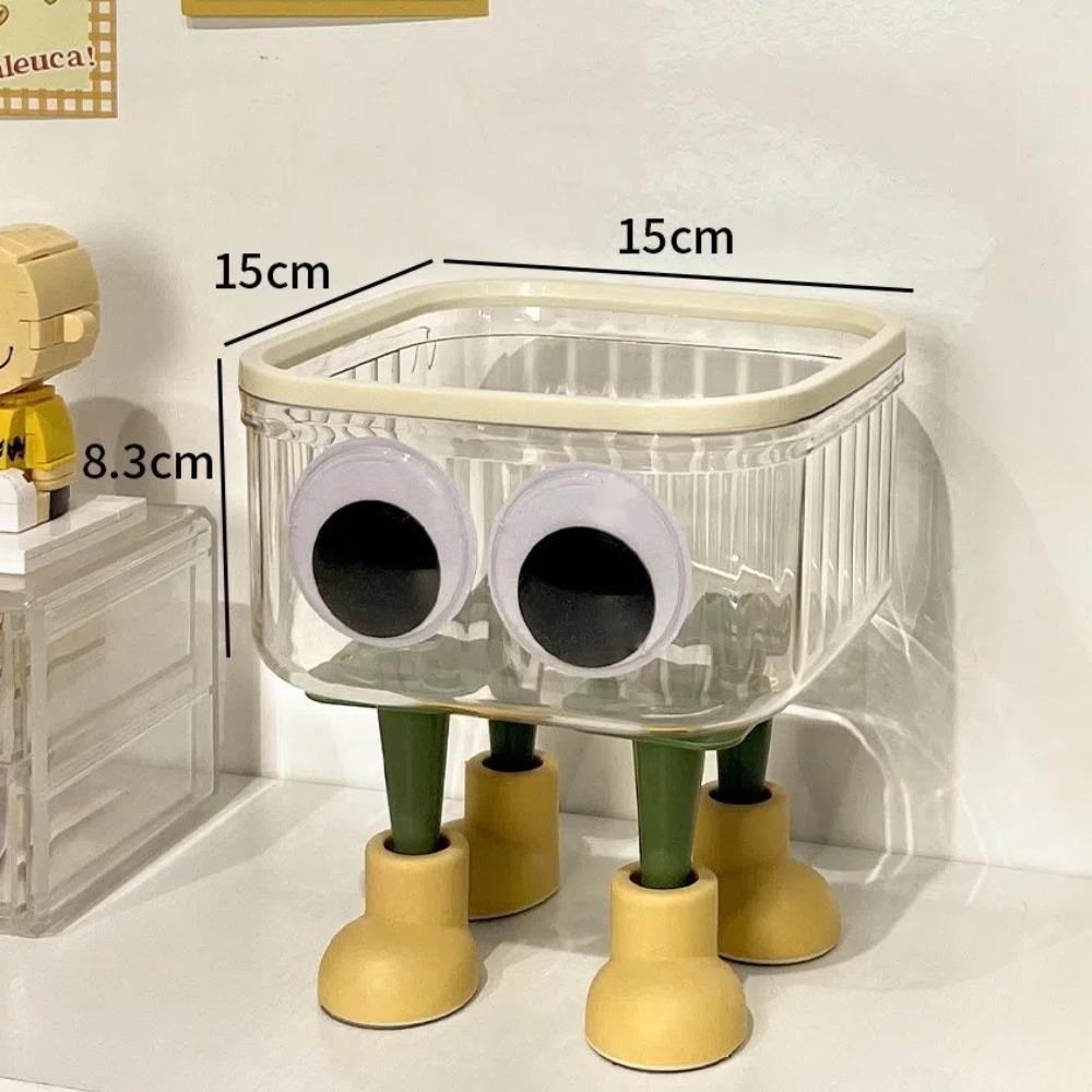 

Милий Настільний Настільний Органайзер Прозорий З Кришкою Кошик для Паперу Натискного Типу Мультяшний Маленький Смітник Гуртожиток L