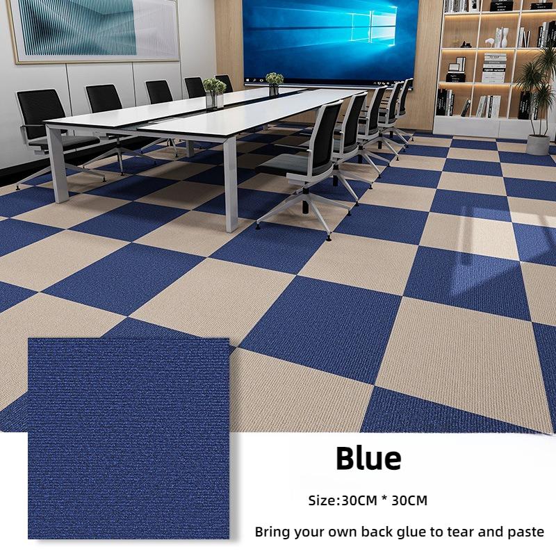Square Self-Adhesive Carpet Tiles for Office and Home, Non-Slip Foam Backed Polyester Carpet, Solid Color Pattern , Office and Porch Decoration