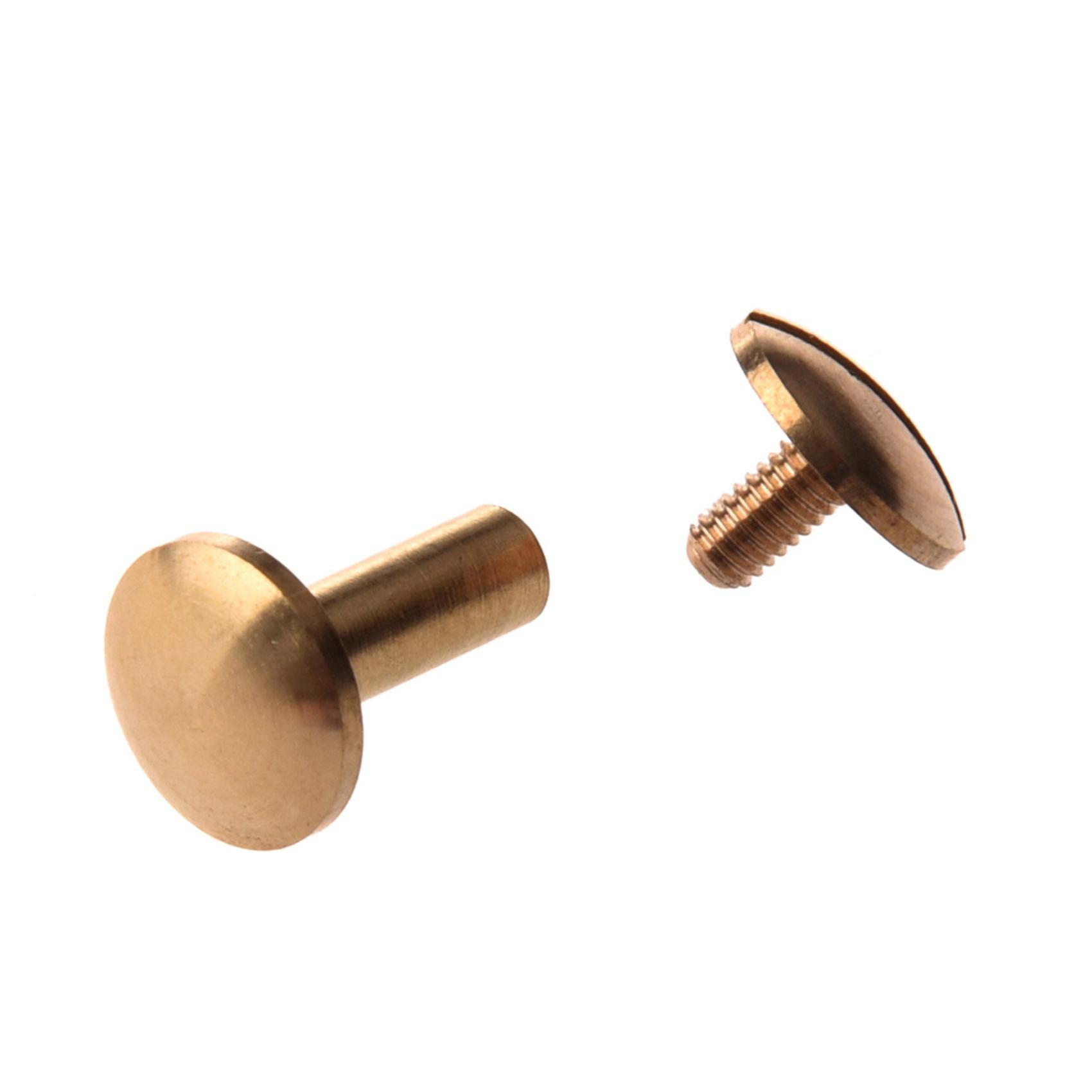 

ABWR-20X Arc Solid Brass Button Stud Screw Nail Screw Back Leather Rivet Belt 12Mm
