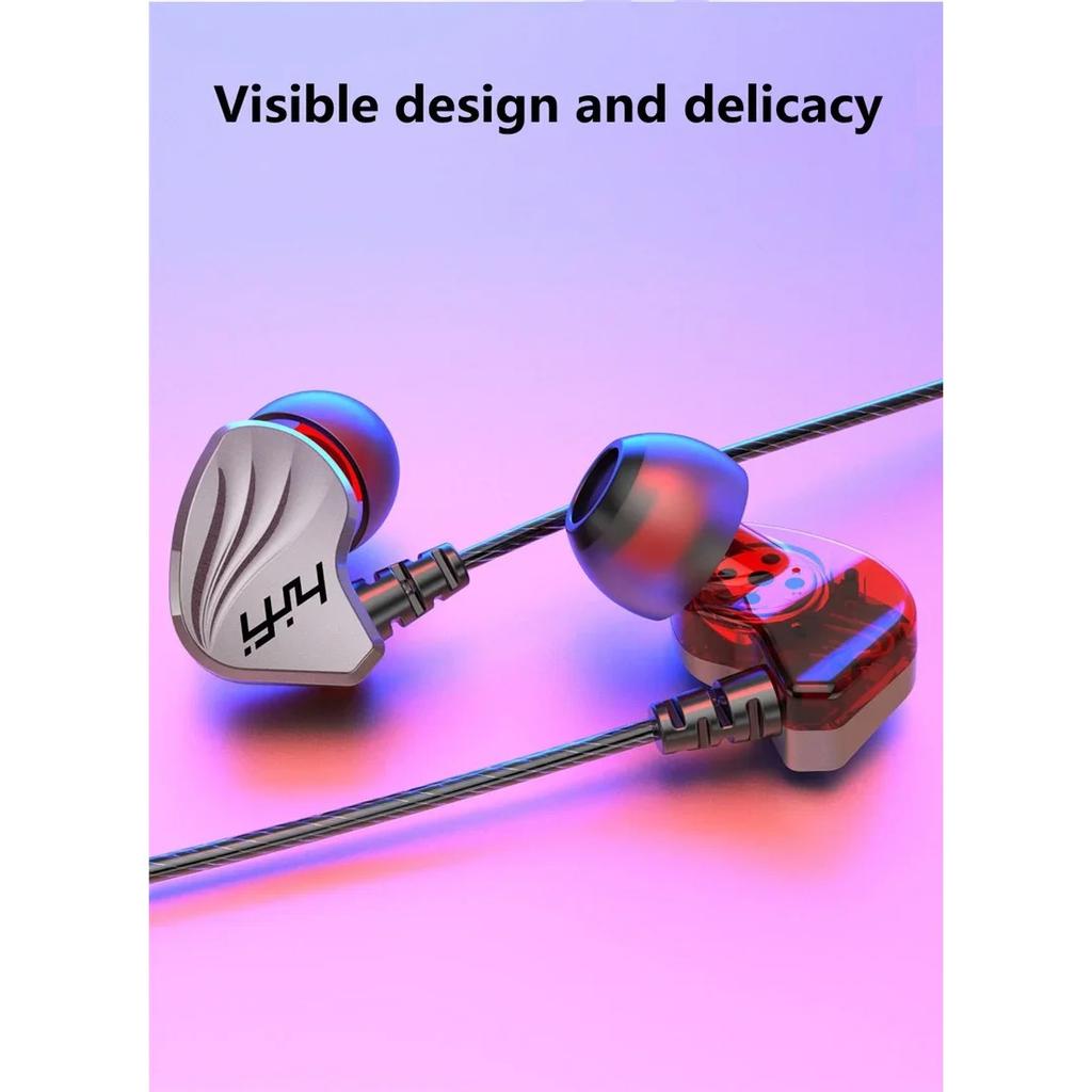 HIFI 6D Surround Bass In-Ear Wired Headphones 3.5mm Type C Earphone Sports Waterproof Gaming Headset Handfree Earbuds with Mic