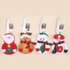 4pcs Christmas Decorations Snowman Kitchen Tableware Holder Bag Party Gift Xmas