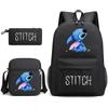 Printed Schoolbag Three-Piece Set, Primary And Secondary School Schoolbag, Backpack, Shoulder Bag, Pencil Bag.