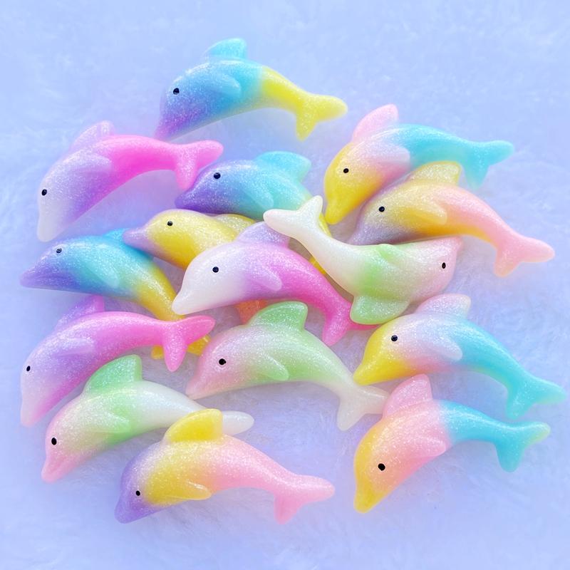 

10Pcs Kawaii Cute Two color Dolphin Flat back Resin Cabochons Scrapbooking DIY Jewelry Craft Decoration Accessories