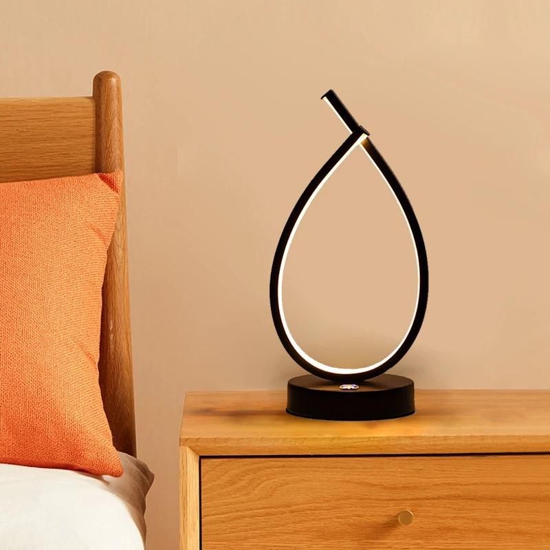 Nordic LED Lesetisch Lampe Linie Für Wohnzimmer Schlafzimmer Nacht Studie Desktop Touch Schalter Dekorative Beleuchtung Zubehör