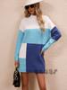 Fall Winter New Arrivals Patchwork Imported Dress Long Sleeve Knit Sweater Women