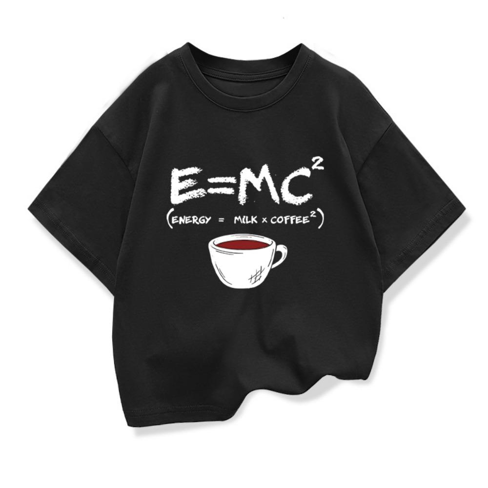 Summer Boys T-shirt  Casual Funny Energy=Milk+Coffee Print Men Cool Loose O-neck Tops For Baby Kids Short Sleeve Male Tees