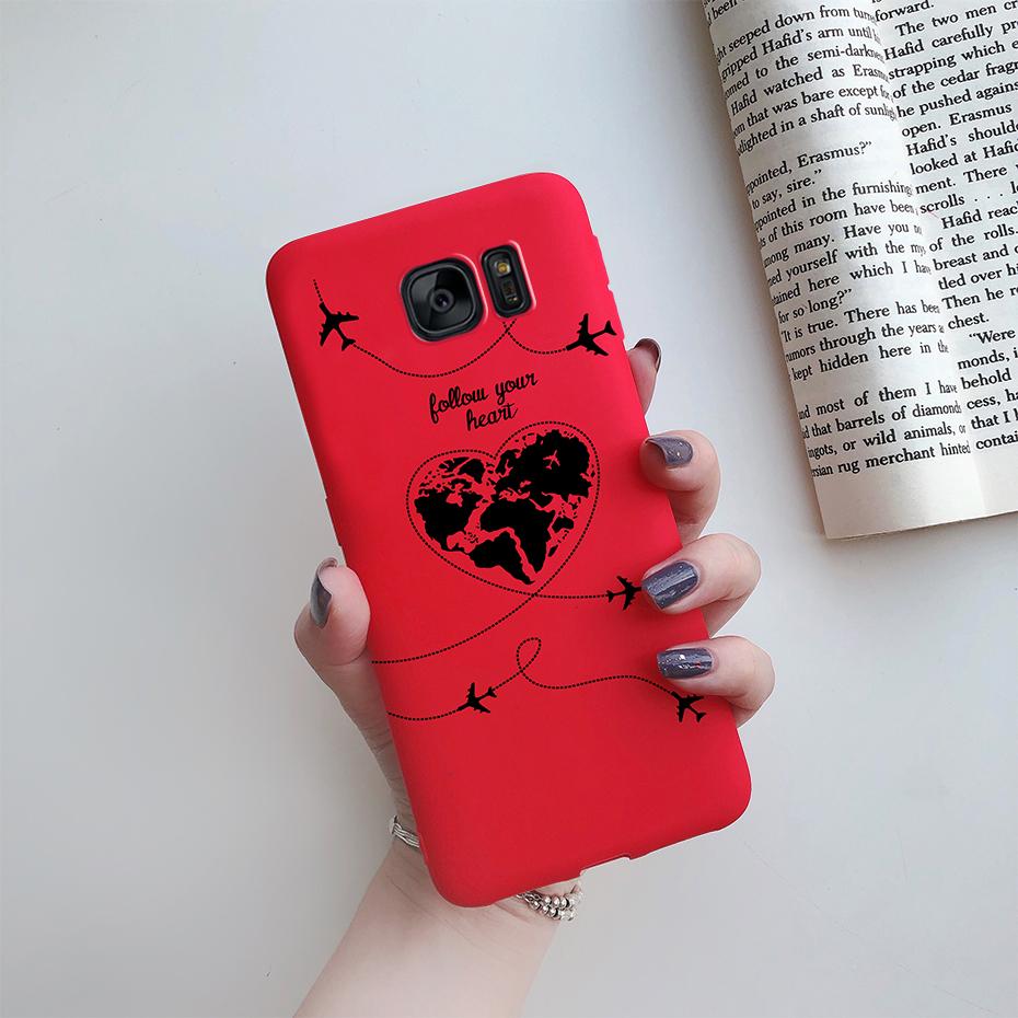 For Samsung Galaxy S6 S7 Edge Case Cute Love Heart Flower Silicone TPU Soft Cases Cover For Samsung S6 S7 S 6 7 Edge Phone Case