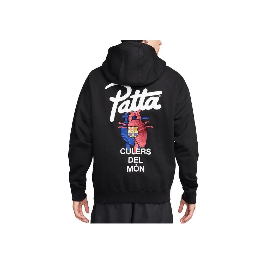 Nike FC Barcelona X Patta Solo Swoosh Hoodie Black Men Tops FD4147-010