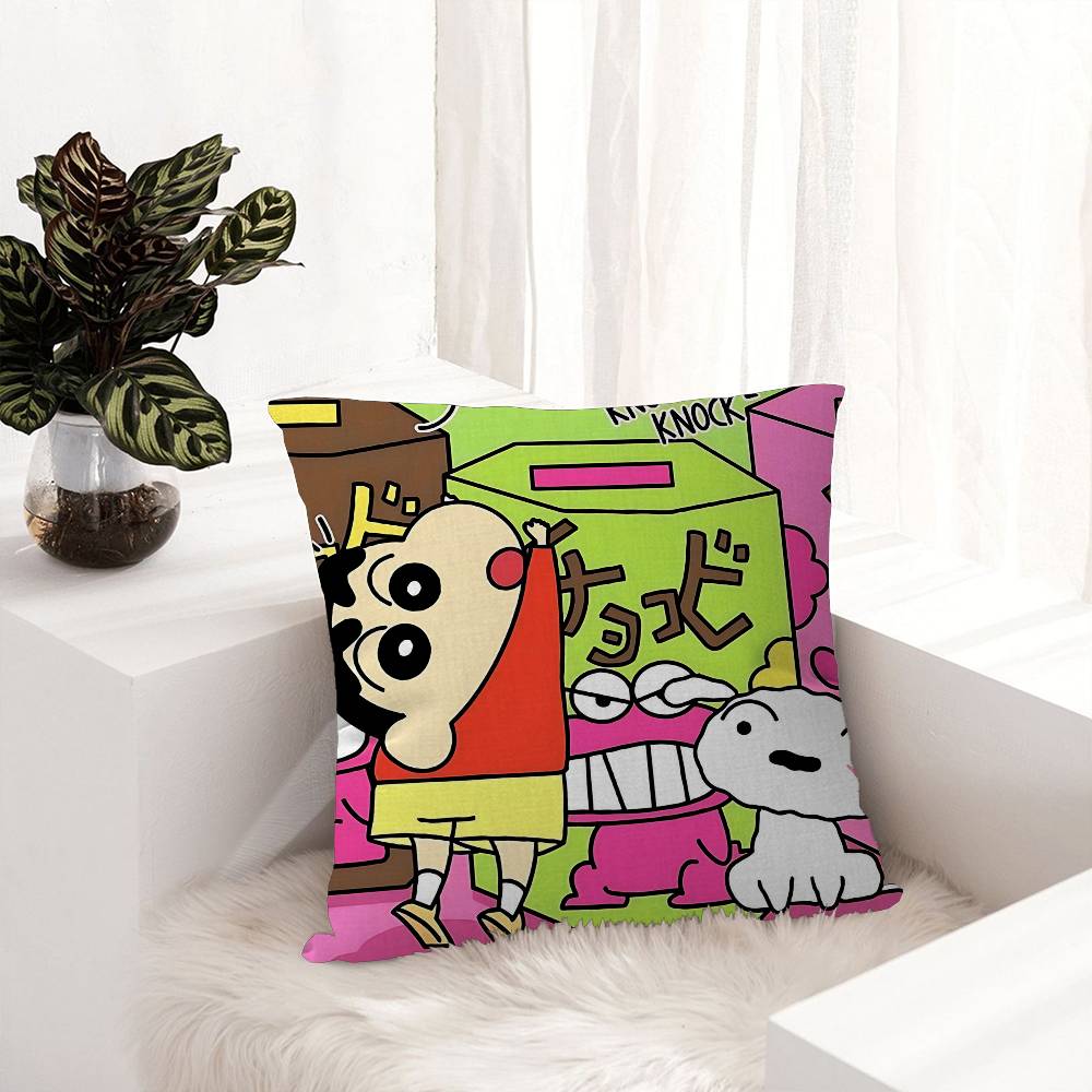 C-Crayon Anime S-ShinChans Maple Design Cushion Cover Happy Autumn Harvest Decor Holiday Decorati Pillow Cover