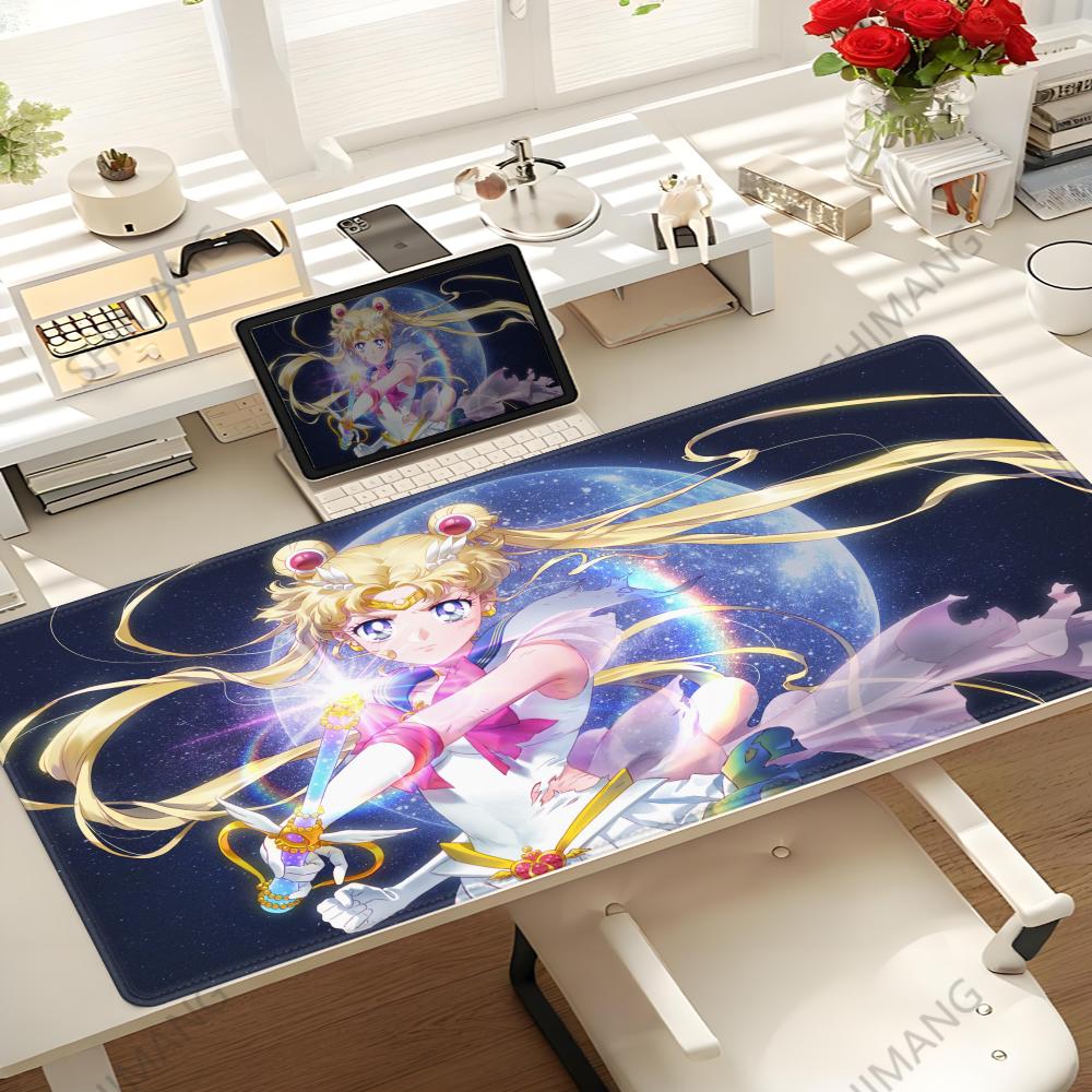 Anime Sailor Moon Mouse Pad Gaming Keyboard Accessories Mousepad Hd Print Xxl Size Kawaii Girl Nonslip Officer Desk Mat Laptop