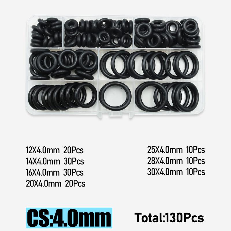 CS1.0-4.0mm Rubber O Ring High Quality Sealing Washer Balck NBR O-ring Plumbing Gasket Car Air Condition Oil Resistant Oring Kit