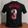 Paolo maldini ac milan tricou desen animat grafică număr culoare neagră