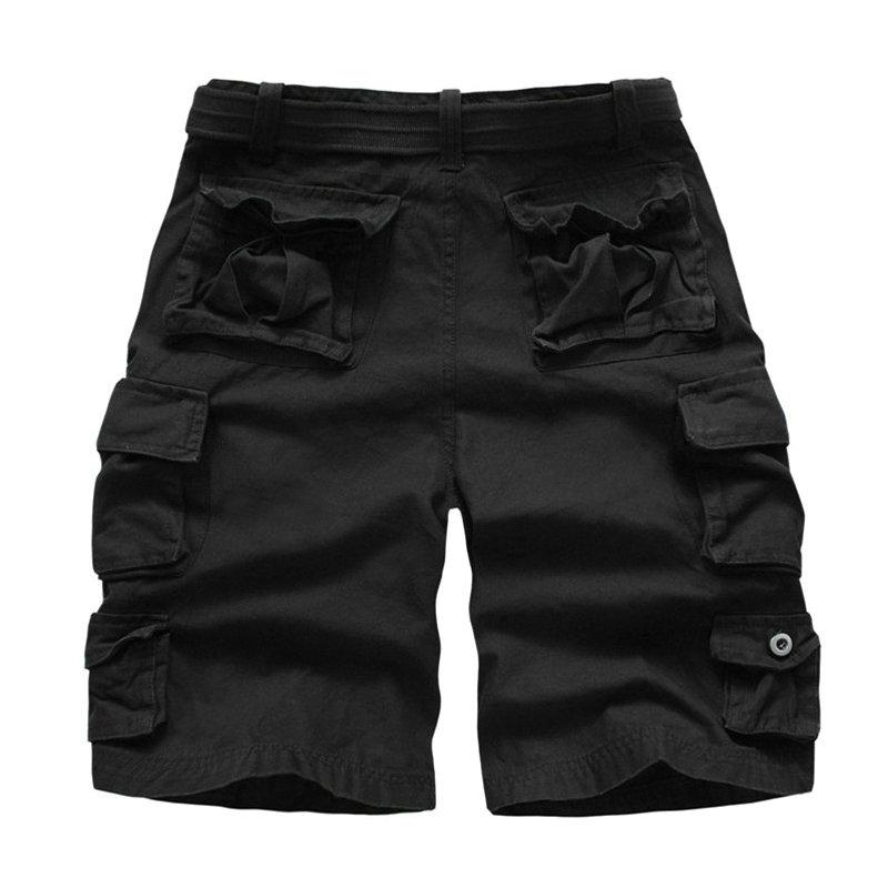 2026 New Fashion Military Cargo Shorts Men High Quality Cotton Casual Multi-pocket Men's Summer Shorts ( With Belt )