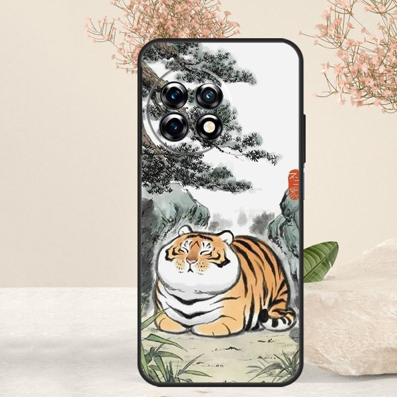 Cartoon Fat Tiger Case For OnePlus 15 R 13T 13 13R 12 12R 11 10R 10T 10 Pro Nord 5 CE 4 2 3 Lite N20 N30 Cover