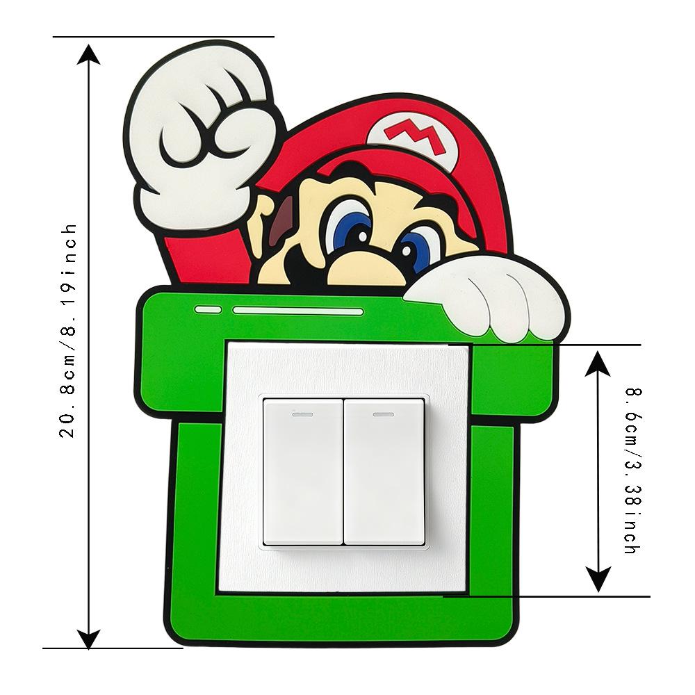 

Mario Switch Frame Cover: Waterproof Cartoon Wall Sticker for Socket Protection
