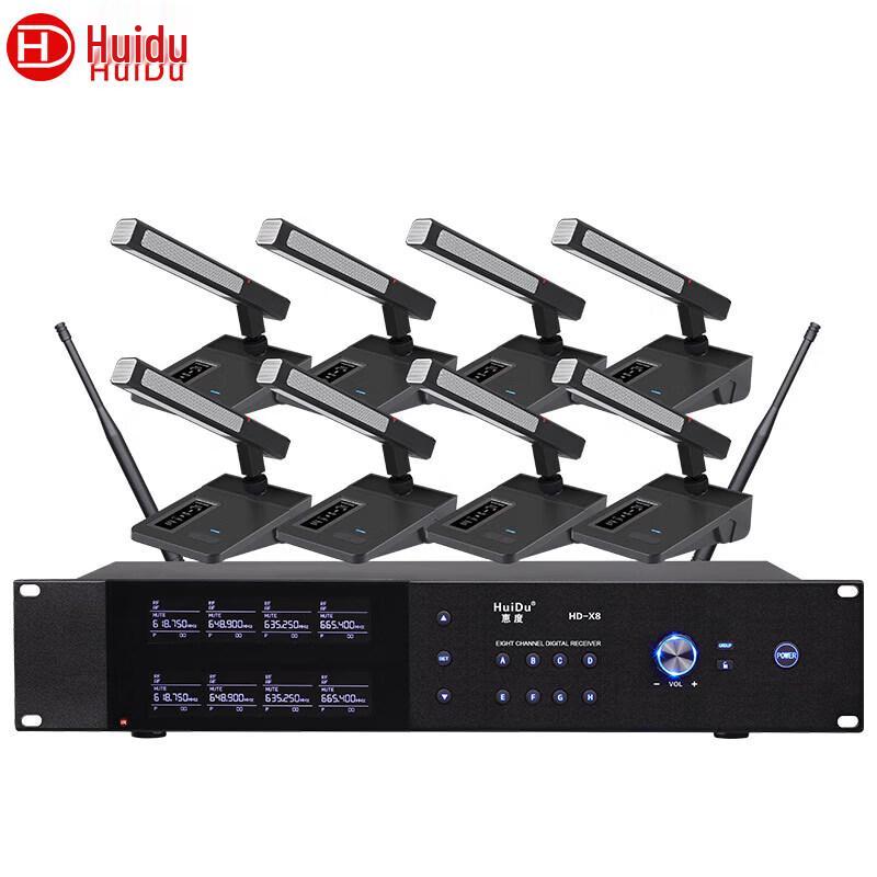 HuiDu Professional 8-Channel Wireless Microphone System (CN version)