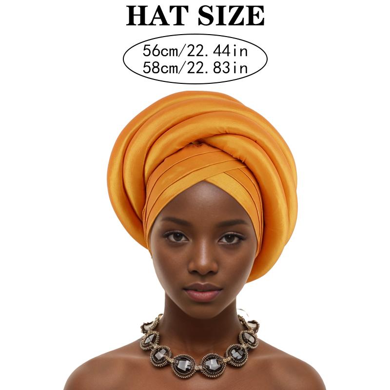 Twisted Braid Turban Cap for Women Lady Head Wraps Raw Silk  Headtie Hat Party Headwear Turbante