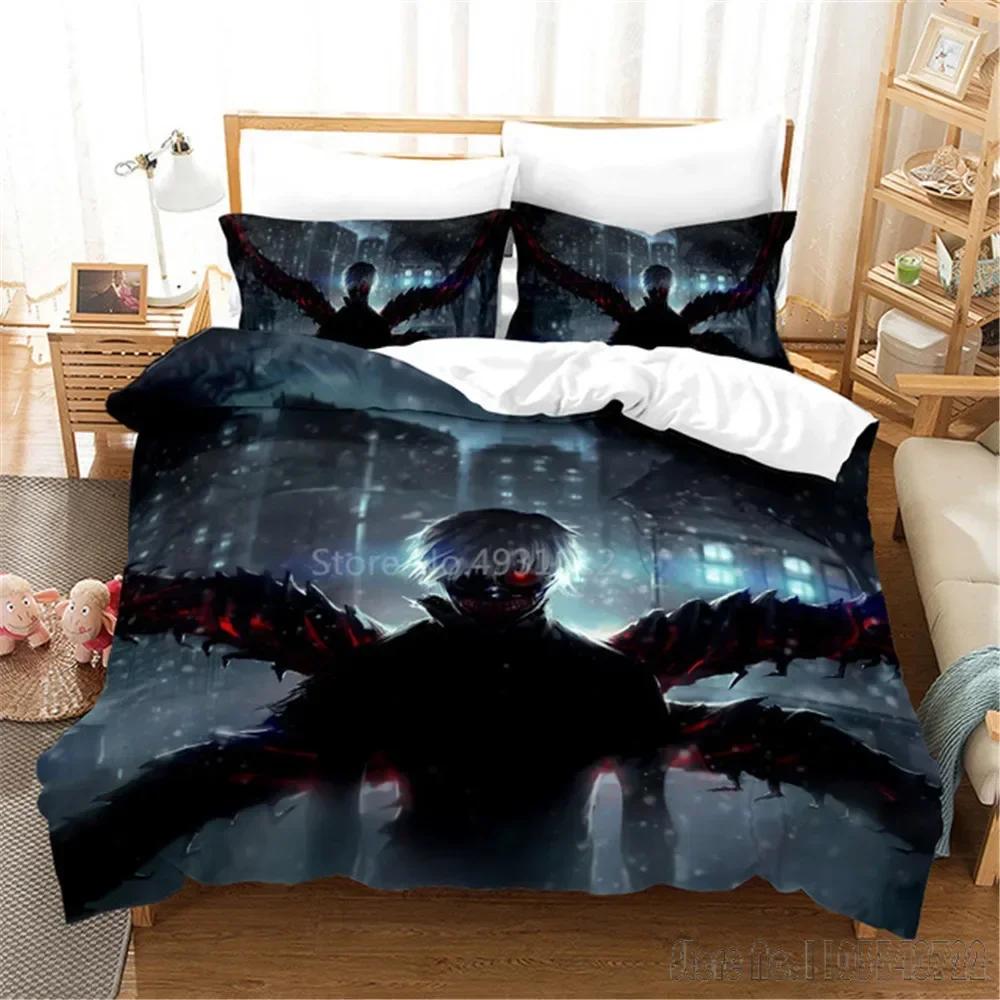 Admire 3D Tokyo Ghoul Cartoon Duvet Cover Set HD Comforter Cover for Kids Bedding Sets Bedclothes Bedroom Decor