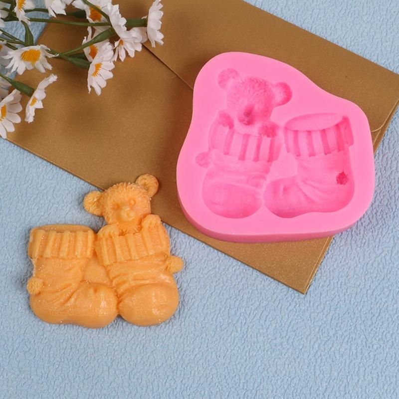 Christmas Bear Silicone Mould for Chocolate Candy Cake Baking Holiday Treats Food Grade
