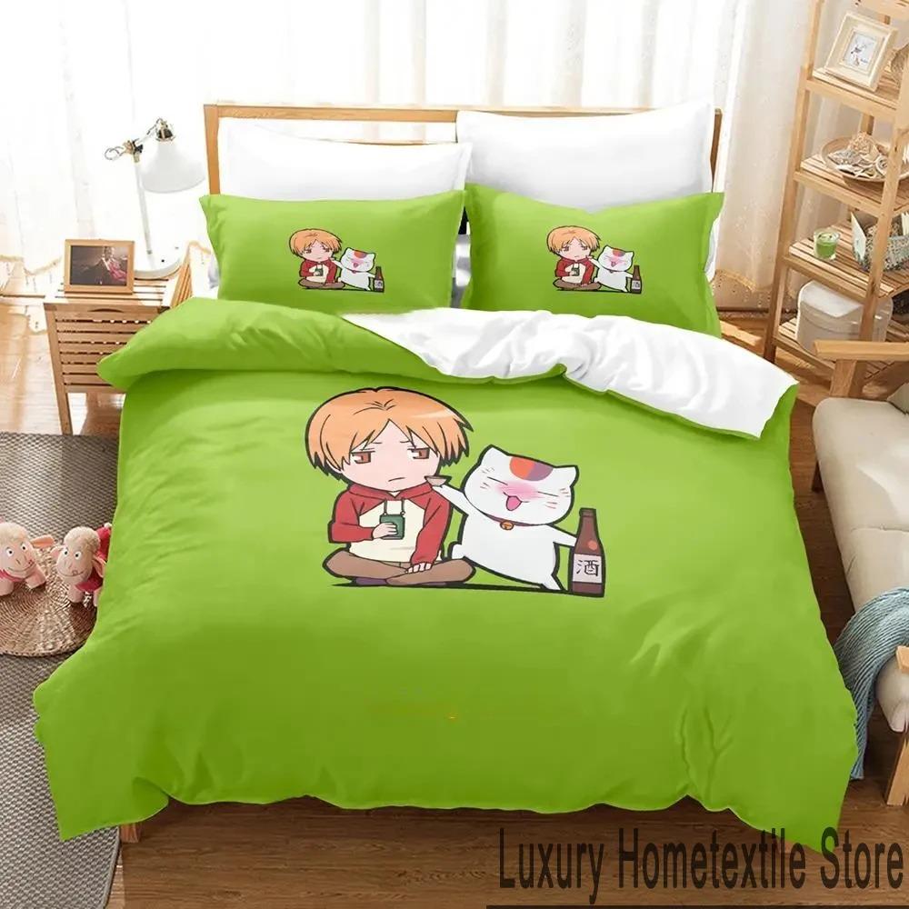 3D Print Anime Natsumes Book of Friends Bedding Set Boys Girls Twin Queen King Size Duvet Cover Pillowcase Bed Boys Adult