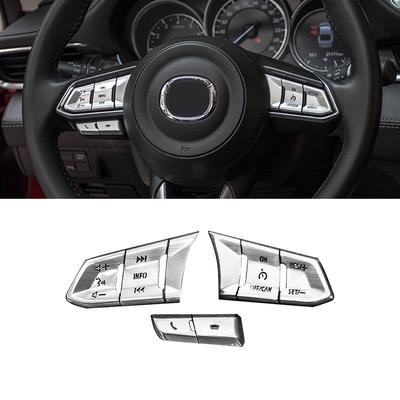 For Mazda 3 CX-4 CX-5 CX-8 Car Auto Accessories Aluminum Alloy Steering Wheel Button Cover Decorative Sticker Interior Trim