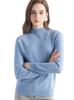 Women's Slim Fit Cashmere Knit Base Layer Top - Half-High Neck, Solid Color, Mature Style, Warm Sweater