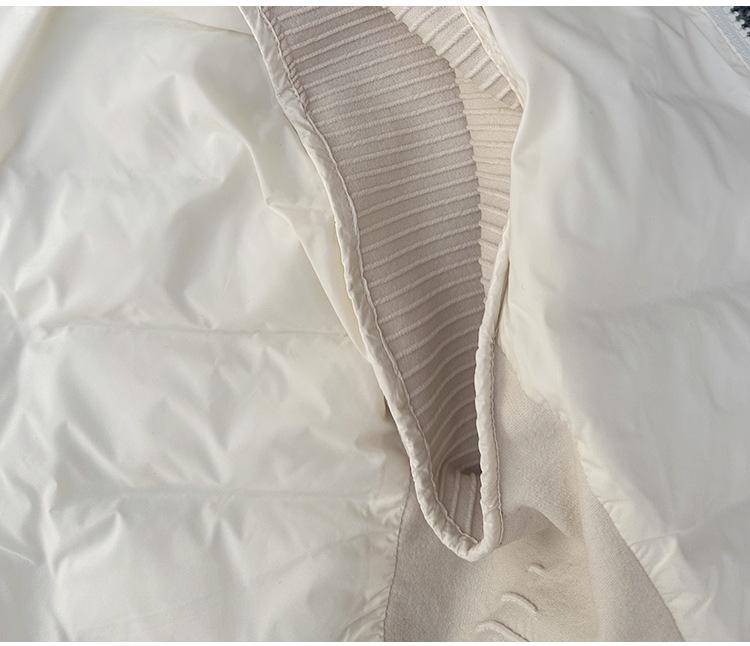 Women's Short Slimming Lightweight White Goose Down Jacket for Running and Outdoor Yoga - Autumn/Winter