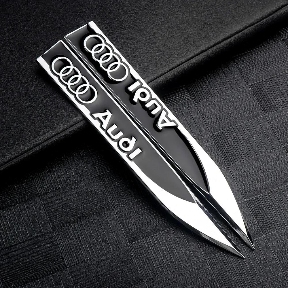 G6 2PCS Car Left Right Wing Side Fender Sticker Auto Emblem Decoration for QQ5 Sline TT A6 C6 A5 A4 B8 B6 A3 A8 A2 A1 Q3 Q5 Q7 RS
