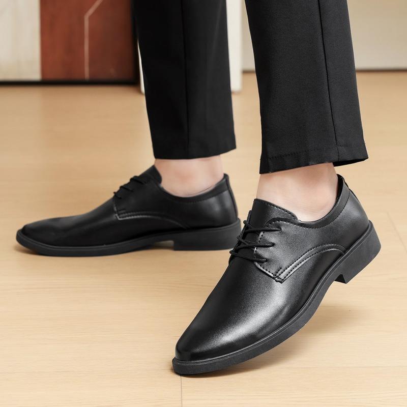 Summer New Men's Business Casual Leather Shoes British Pointed Formal Men's Shoes Breathable One