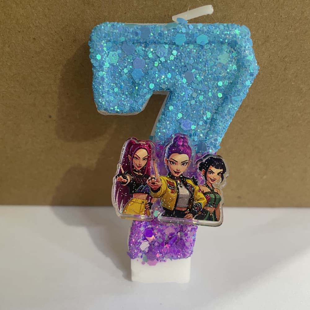 Kpop Demon Hunters Theme Candle 3D Number 0-9 Kids Birthday Cake Decoration Baby Shower Anime Party Accessories Gifts