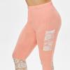 Female Pants Women Lace Stitching Slim Leggings Elastic Waist Tight Yoga for Sports