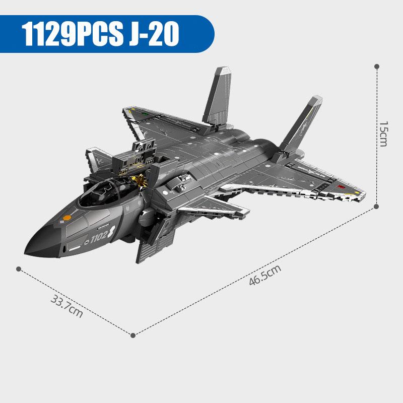 Military Series Jump Jets J-35 Shipboard Aircraft Building Blocks MOC City War Fighter Model Bricks Toys For Children Boy Gifts