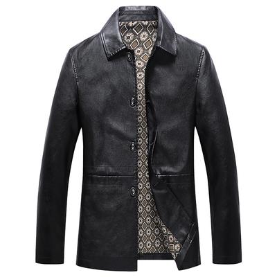 Business Casual Leather Jacket Men's Collar Plus Size Leather Jacket Jacket