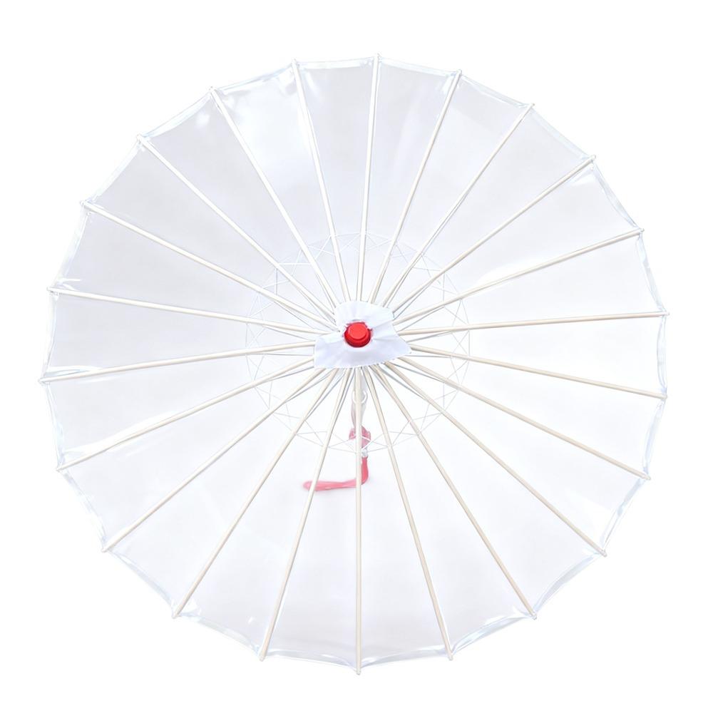 Durchscheinender Seiden-Performance-Schirm Einfarbiger Chinesischer Bambusschirm Tanz Cosplay