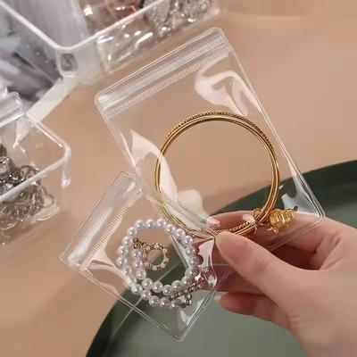 50pcs Transparent Zipper Bags Dust-proof And Anti-oxidation Pockets Used For Packaging Small Jewelry Items