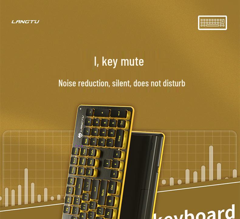 Langtu Wired Backlit Mechanical Keyboard for Office and Laptop Typing (Girls Edition)