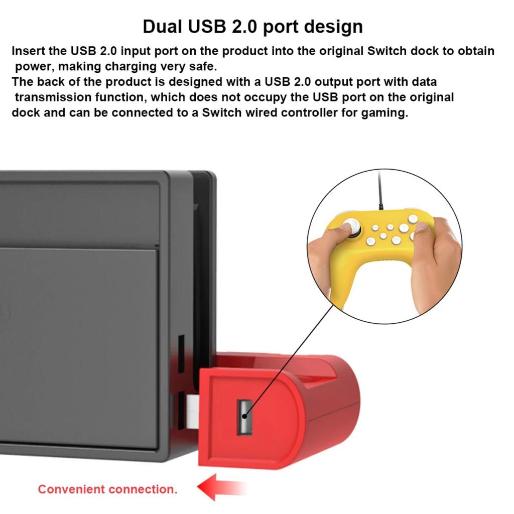Joycon Charging Dock for Nintendo Switch and OLED with Daul Game Card Slot and Usb Hub Game Controller Charging Stand for Switch