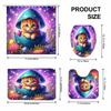 4Pcs Easterthemed Shower Curtain Set with Non-Slip Bath Mat, Toilet Lid Cover, Contour Rug & 12 Hooks, Bathroom Decor