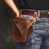 Genuine Leather Men's Waist Bag Retro style Phone Multifunctional Fashion Key Wallet Sports Phone Waist Bags For 6.5 In Phone