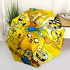 1pc Yellow Adventure Time Characters Umbrella, Automatic Open, Portable Folding Design, 8-Rib Iron Frame Outdoor Umbrella, Perfect Gift for Fans, Trav