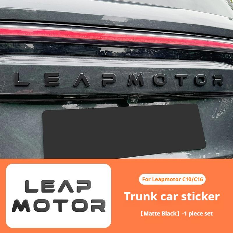 For Leapmotor C16 C10 Car Blackening Modification Logo Letters Front and Rear Badges Covering 3D Design Sticker