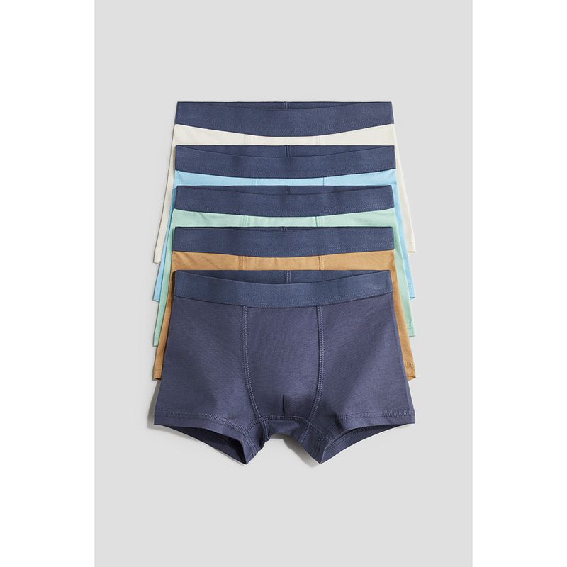 

HM Children s Clothing Boys Underwear Autumn Cotton Jersey Elastic Waist Boxers Underpants 5 Pack 0589520 Navy/Beige/light green 120/65(4-6Y)